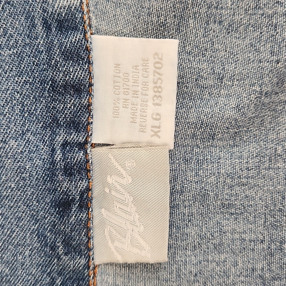 BLAIR WOMENS DENIM BUTTON DOWN SHIRT SIZE XL CAT EMBROIDERED - Picture 7 of 11